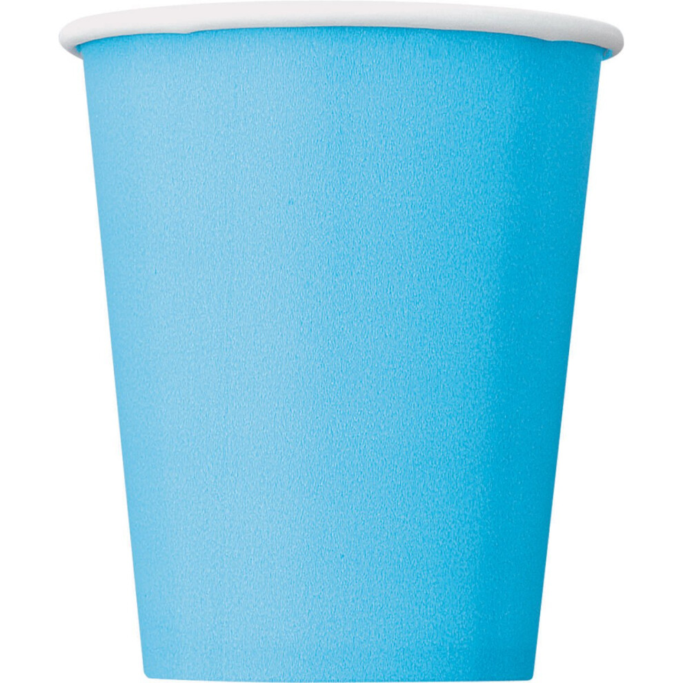 Rubies 8 Pastel Cardboard Cups 270 Ml Blue