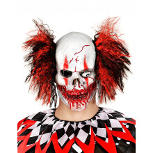 Bloody red clown latex mask for adults Halloween