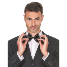 Black sequin bow tie for adults