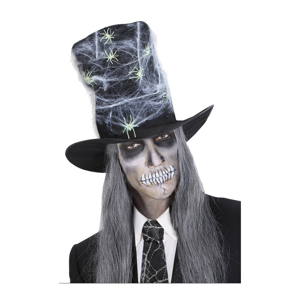 Rubies Adult Halloween Spider Web Top Hat Black