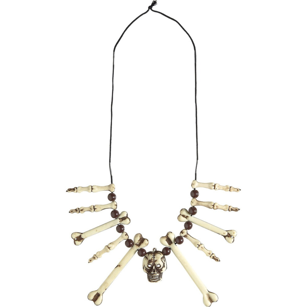 Rubies Adult Bone And Skull Necklace Brown