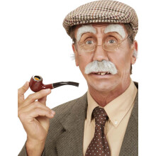 Mustache and eyebrows of an old adult man