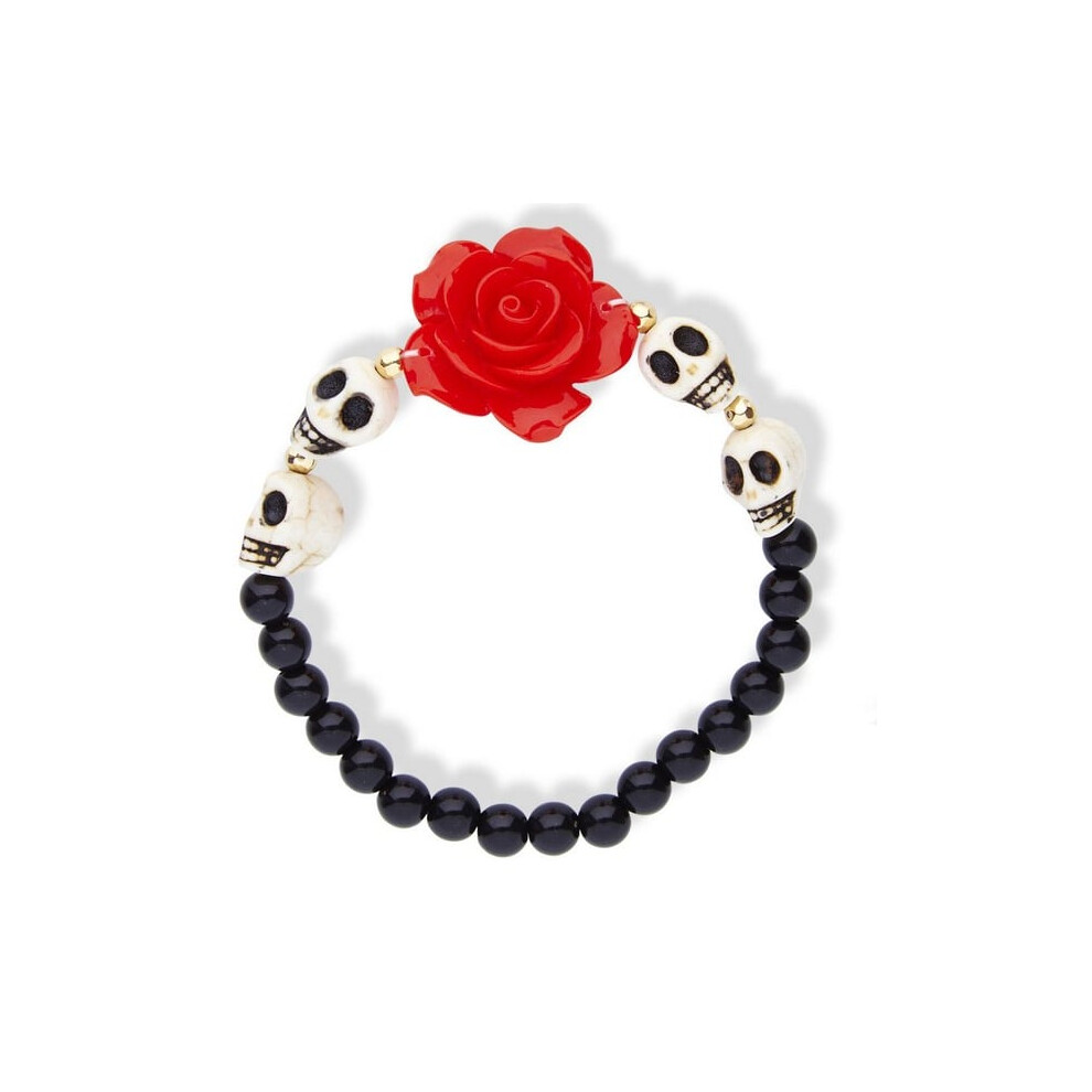 Rubies Adult Skeleton And Rose Bracelet Red
