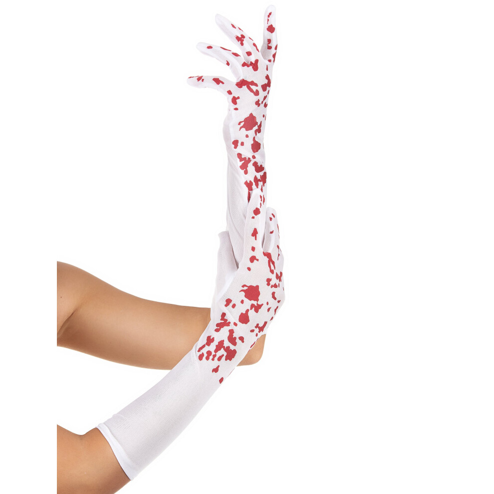 Rubies Women's Bloody Long Gloves Halloween White