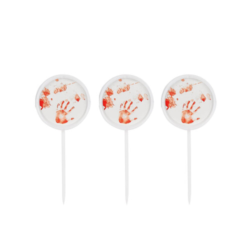 Rubies 12 Bloody Hands Picks 7.5cm Halloween