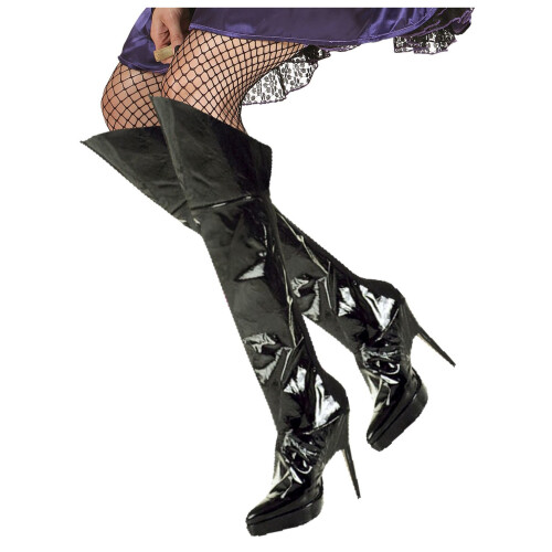 Rubies On black vinyl boots for adults