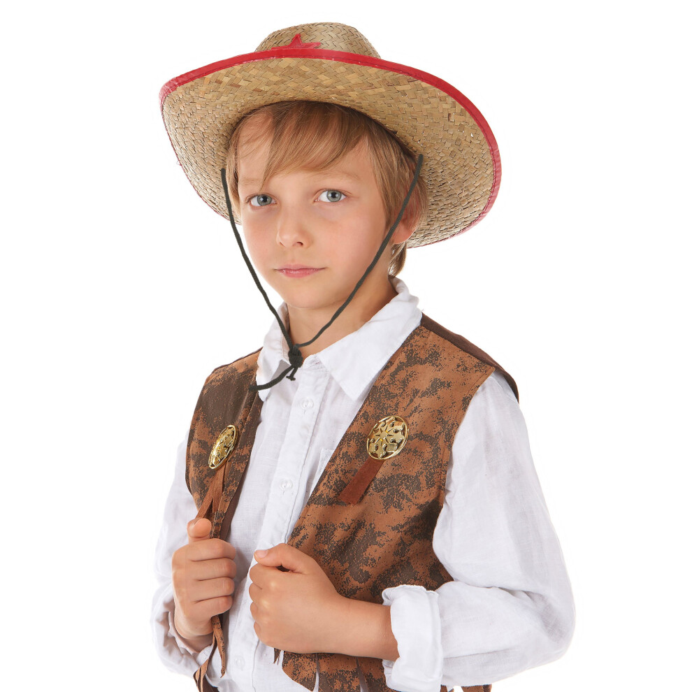 Rubies Children's Straw Western Cowboy Hat Yellow
