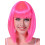 Rubies Women's neon pink mid-length bob wig 1