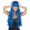 Rubies Long wavy blue wig with bangs for women 1