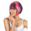 Rubies Women's short bob wig with black and pink highlights 1