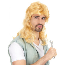 Men's blond mullet wig
