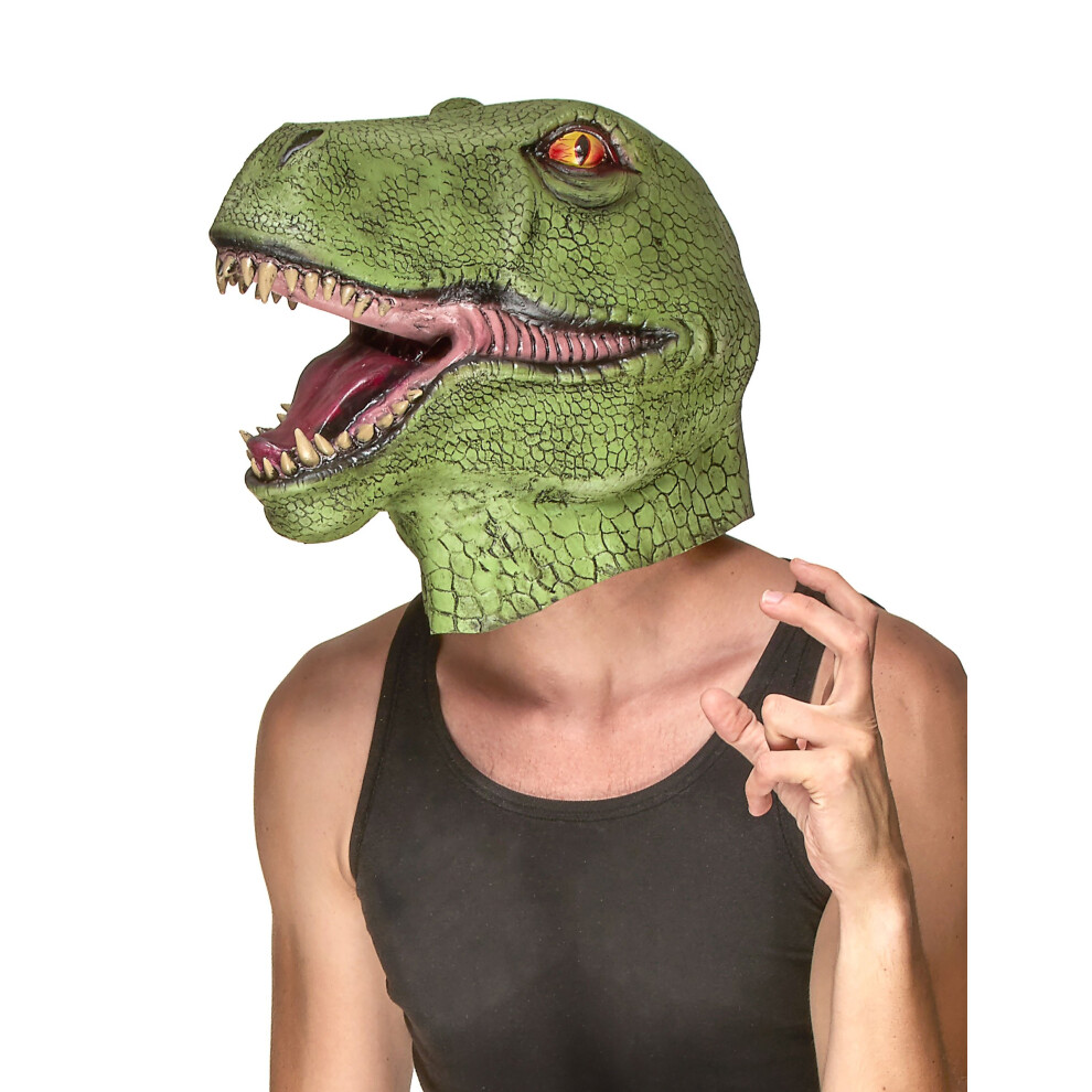 Rubies Adult Dinosaur Latex Mask Green