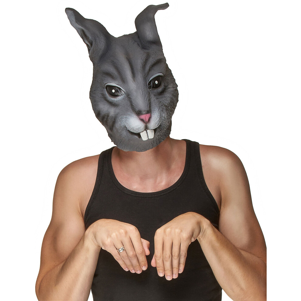 Rubies Adult Rabbit Latex Mask Gray