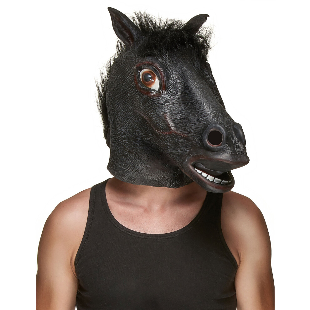 Rubies Adult Horse Head Latex Mask Black