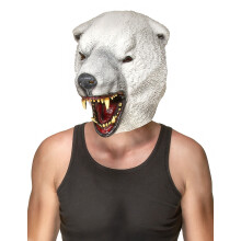 Adult polar bear latex mask