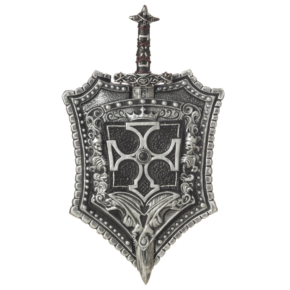 Rubies Adult Crusader Knight Plastic Shield And Sword Black