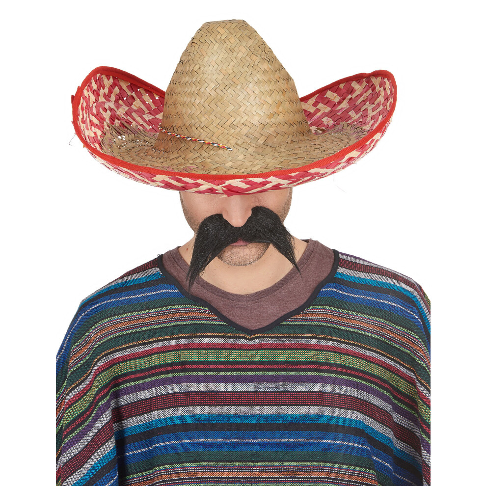 Rubies And Straw Mexican Sombrero For Adults Red