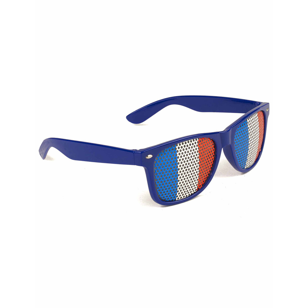 Rubies Adult France Flag Supporter Glasses Blue