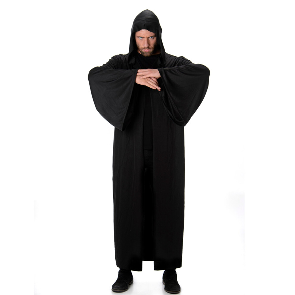 Rubies Men's Halloween Hooded Long Cape Light/Black