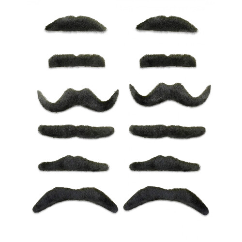 Rubies 12 Black Mustaches