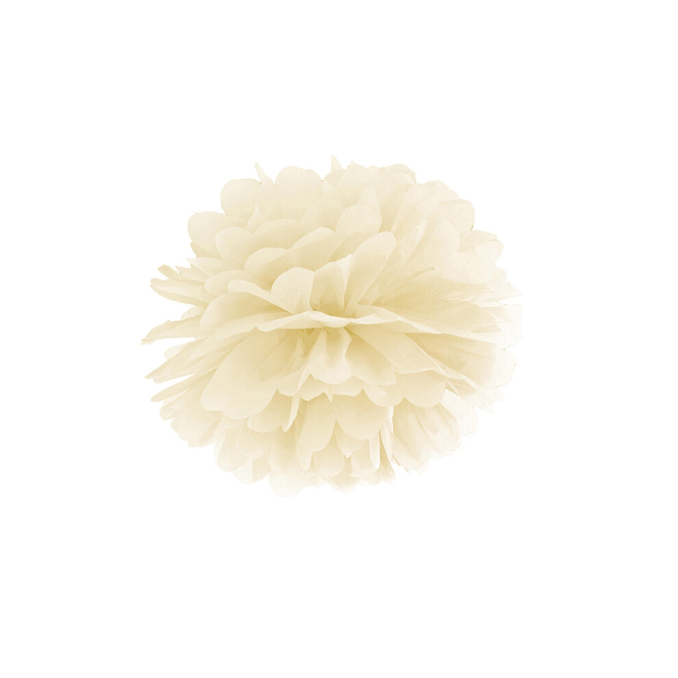Rubies 25Cm Paper Hanging Pompom Cream