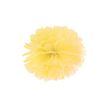 Gul silkepapirpompon 25 cm