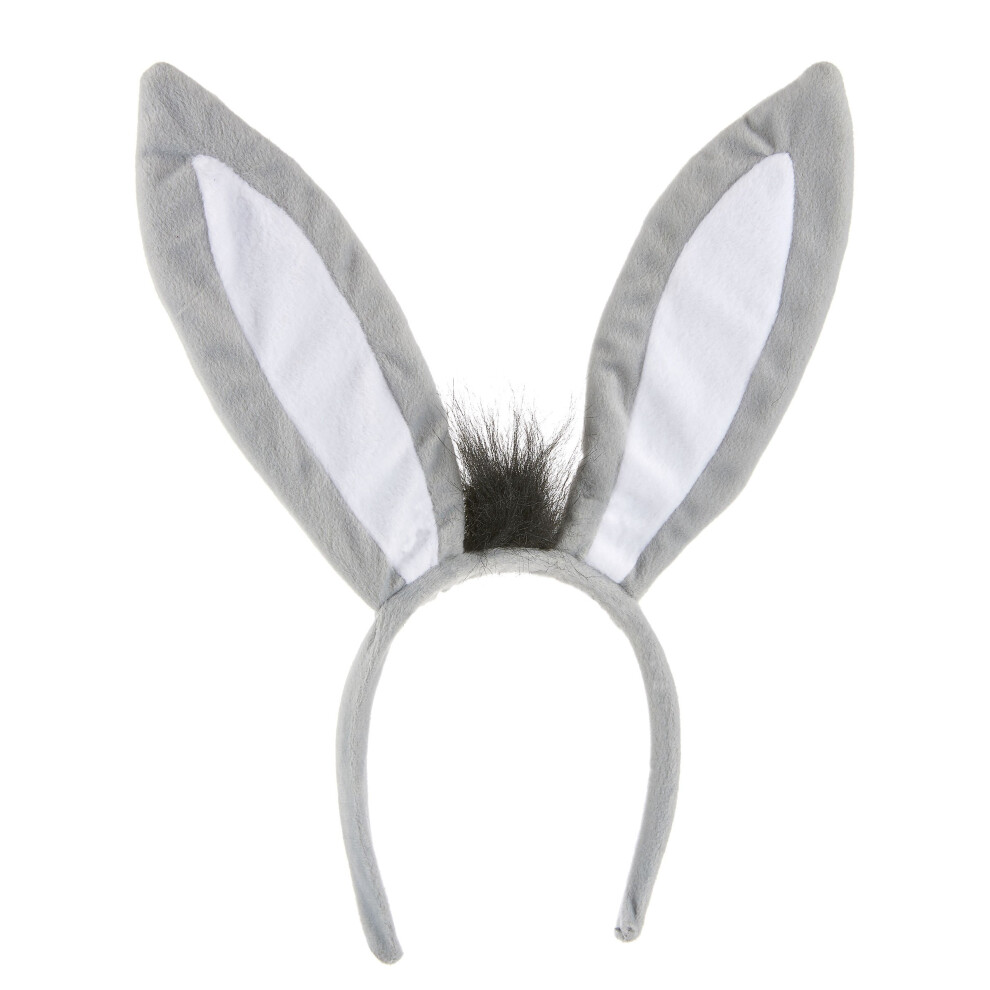 Rubies Adult Donkey Headband Gray/White