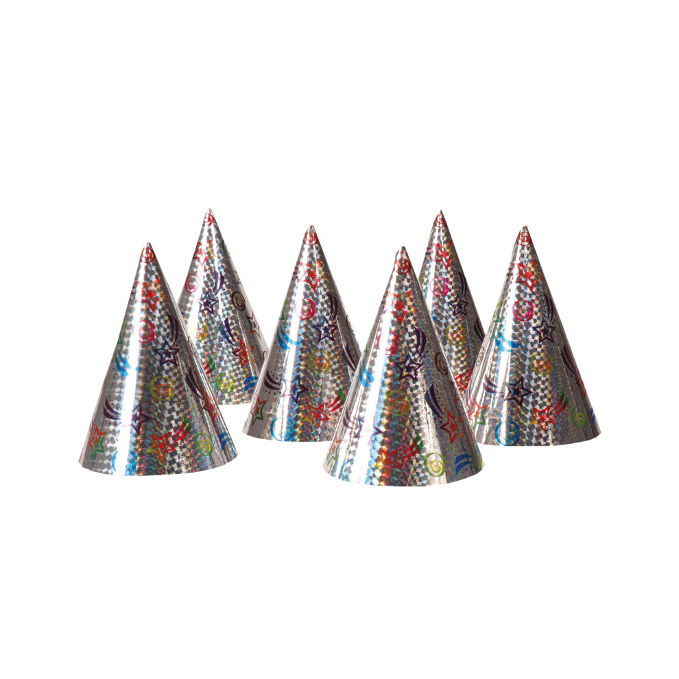 Rubies 6 Holographic Star Party Hats