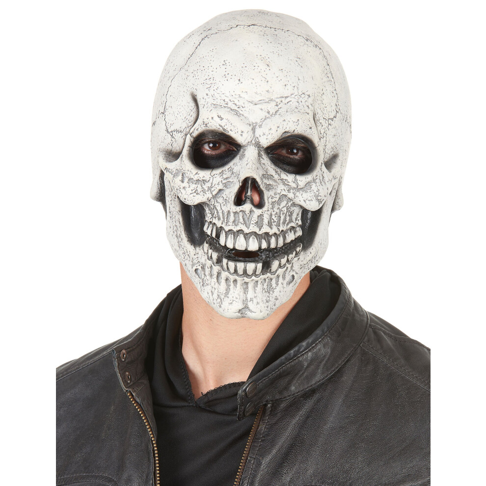 Rubies Adult Mocking Skeleton Latex Mask White/Black