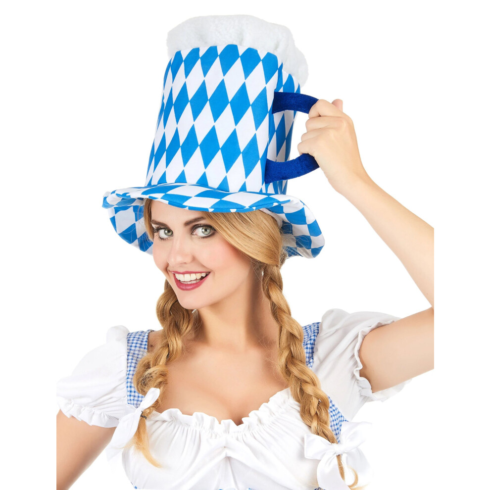 Rubies Adult Blue And White Beer Pint Hat Blue,White