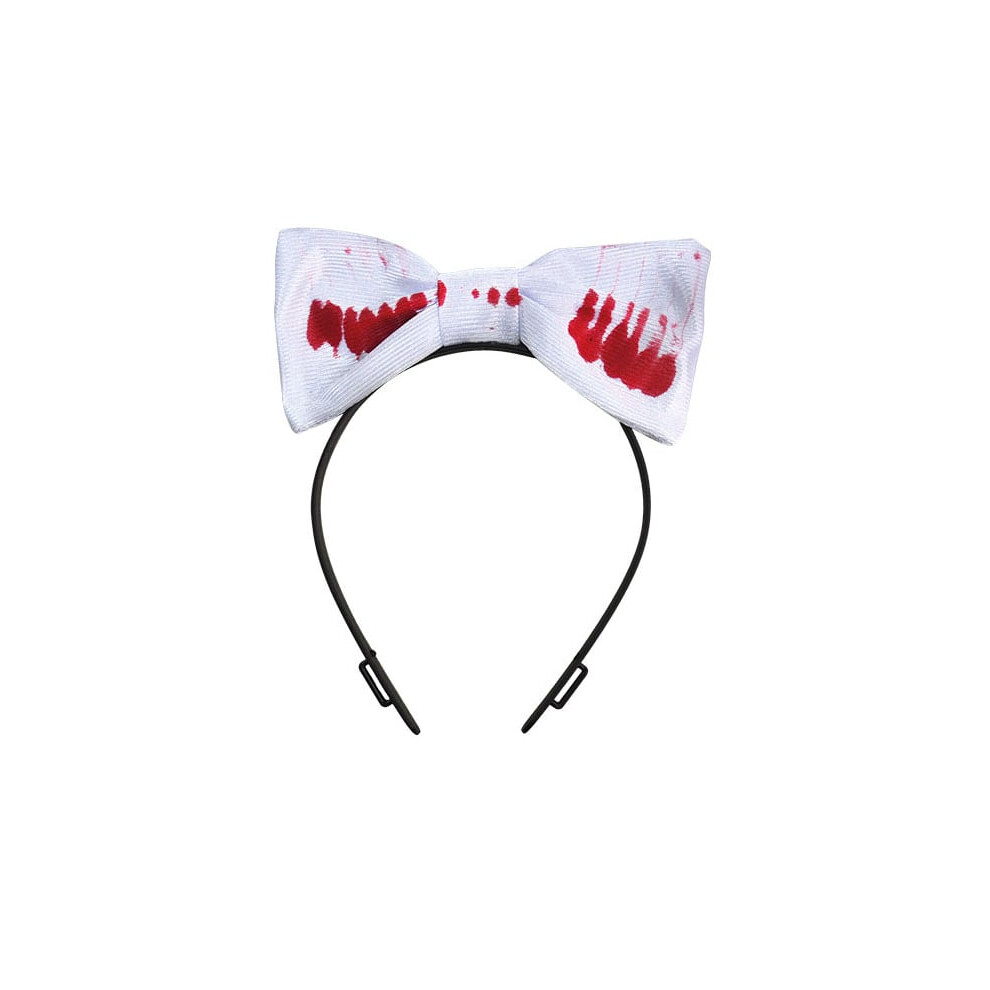 New Rubies Unisex Adult Halloween Bloodstain Bow Headband Black/White
