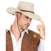 Luxury beige suede cowboy hat for adults