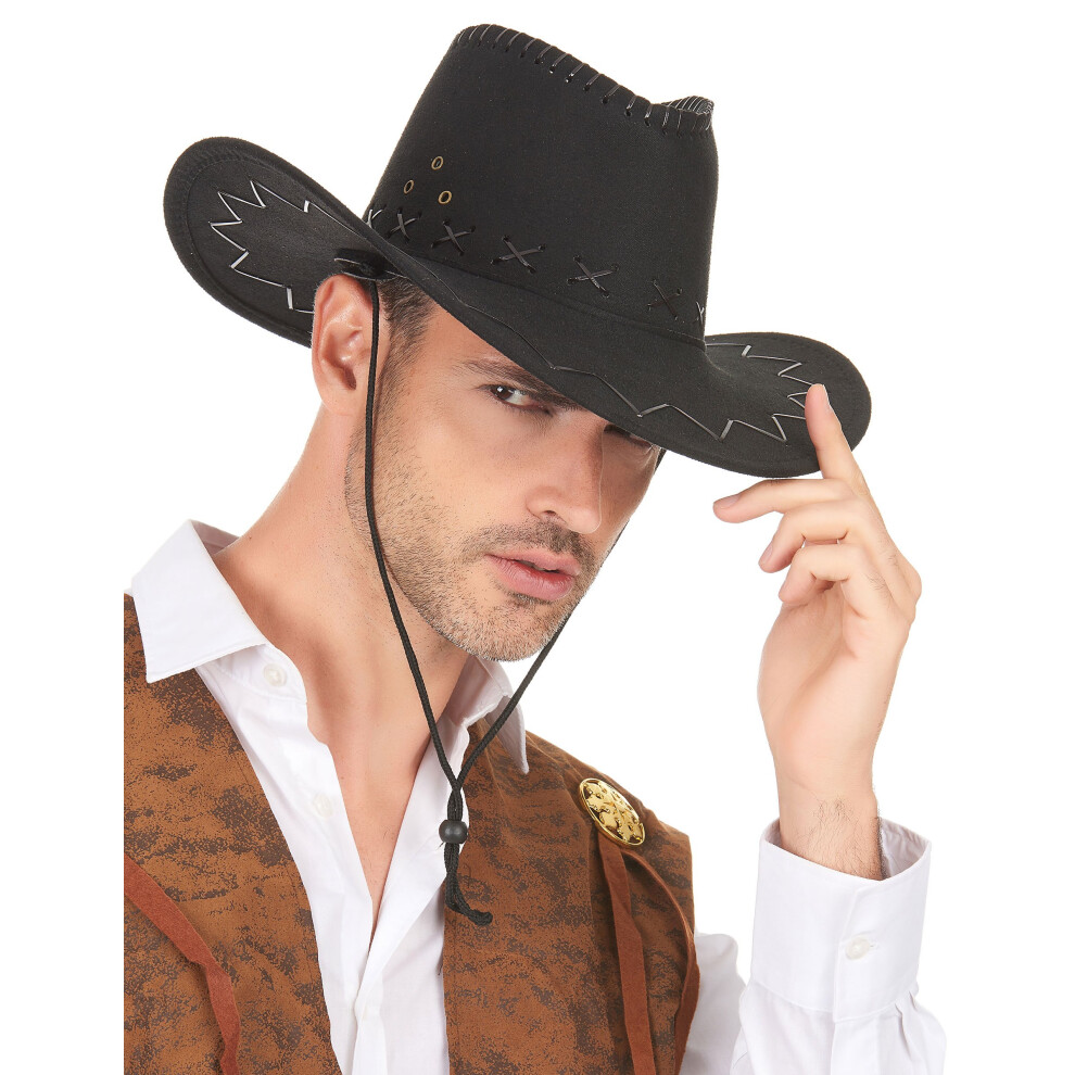 Rubies Adult Suede Cowboy Hat Black