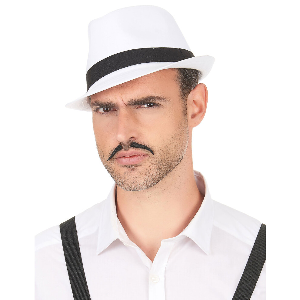 Rubies White Borsalino Hat With Black Band For Adults White,Black