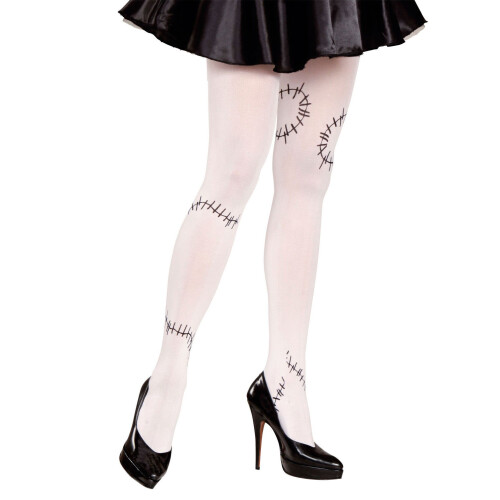 Rubies White tights with scars for adults