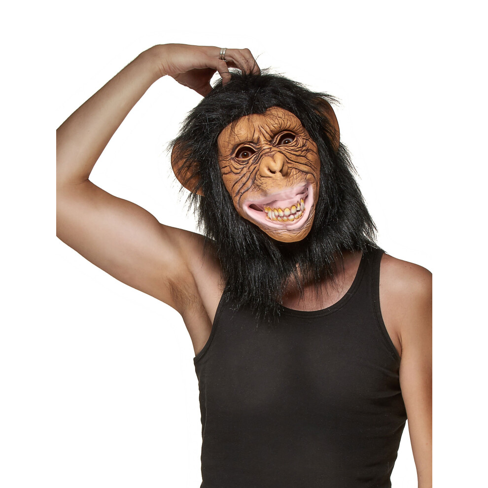 Rubies Adult Monkey Latex Mask Black