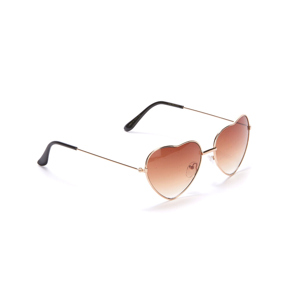 Rubies Heart-Shaped Metal Frame Glasses For Adults Brown