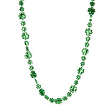 Adult St. Patrick's Day Sparkly Green Shamrock Necklace