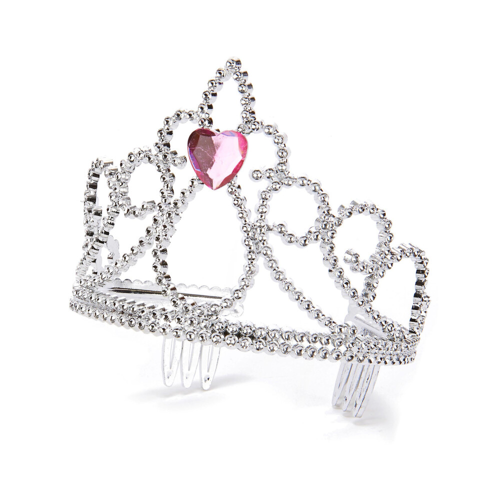 Rubies Princess Heart Tiara For Adults And Children Silver/Pink