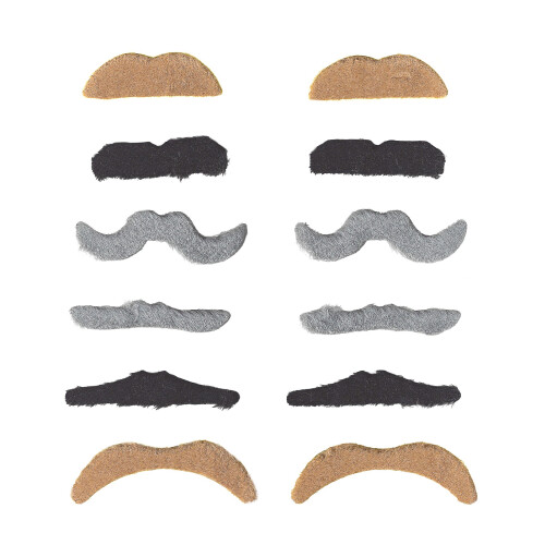 Rubies Pack of 12 adult mustaches