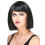 Rubies Black bob wig with bangs for women 1