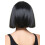 Rubies Black bob wig with bangs for women 2