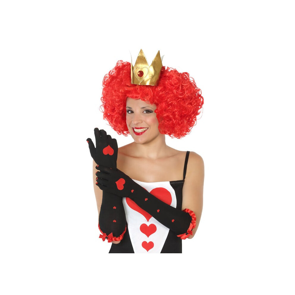 Rubies Women's Long Queen Of Hearts Gloves Black