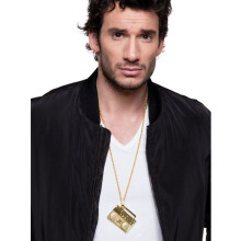 80s adult gold radio necklace