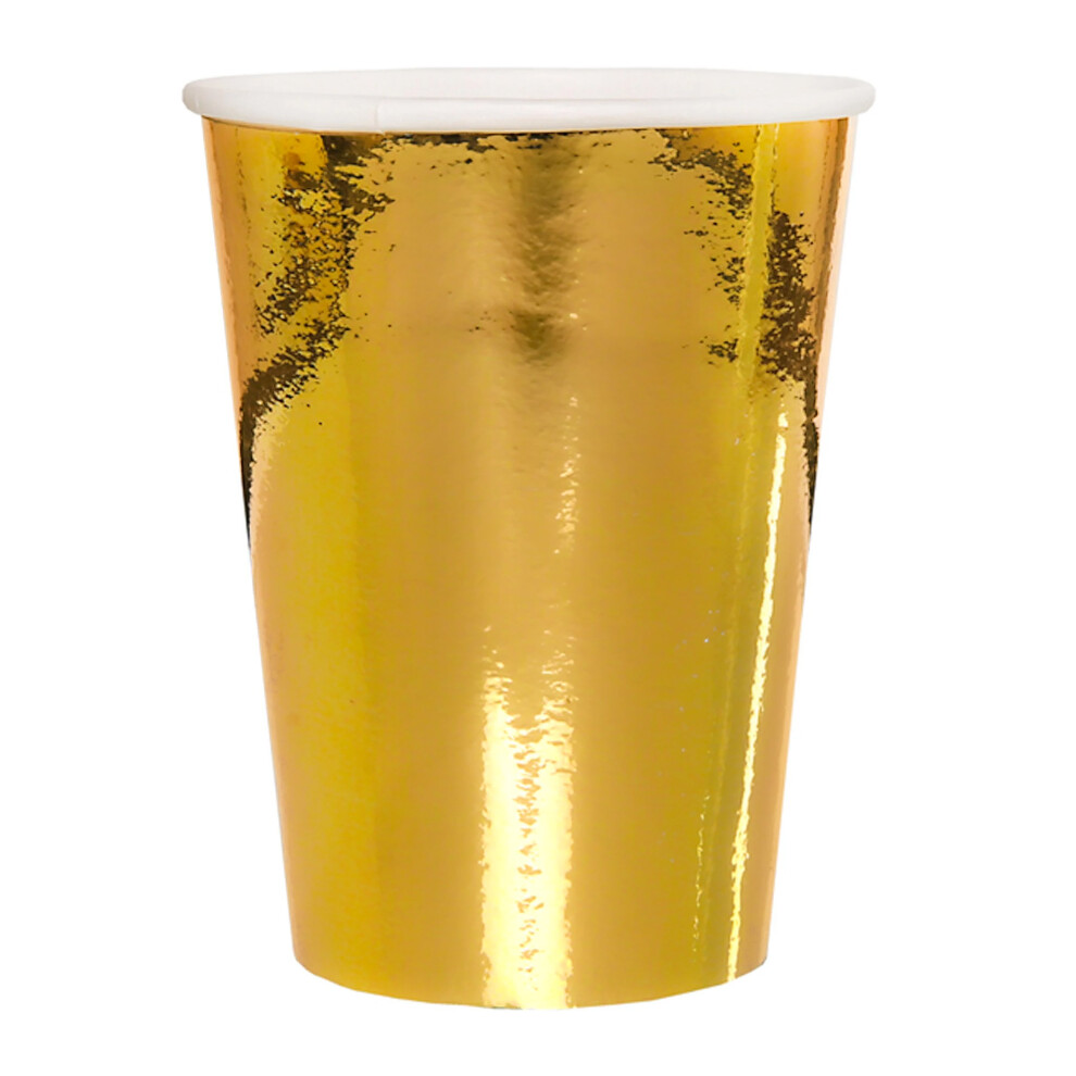 Rubies 10 25 Cl Metallic Cardboard Cups Gold