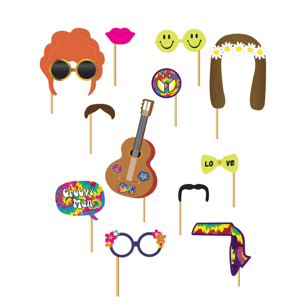 Rubies 12-Piece Hippie Photobooth Kit