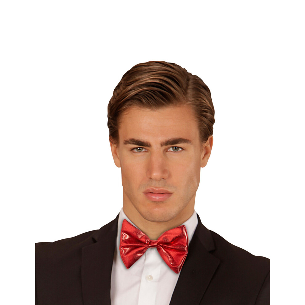 Rubies Adult Metallic Bow Tie Red