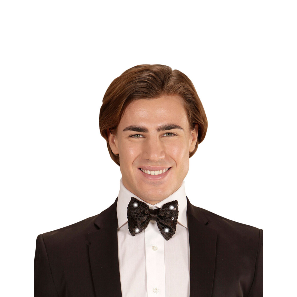 Rubies Bow Tie With Sequins And Flashing Leds For Adults Black