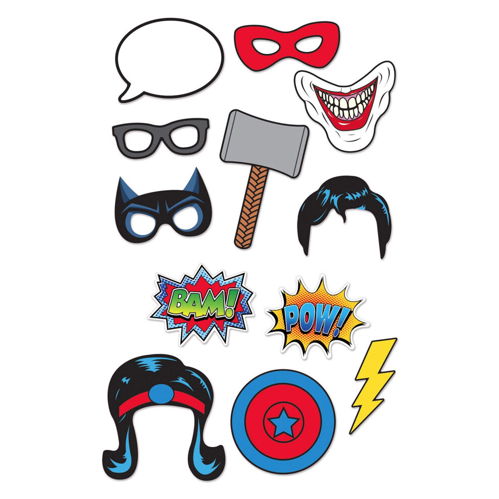 Rubies 12-Piece Superhero Photobooth Kit