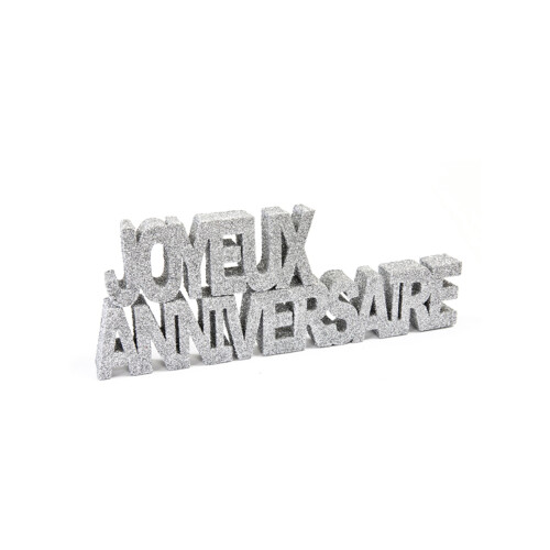 Rubies Happy Birthday silver table decoration
